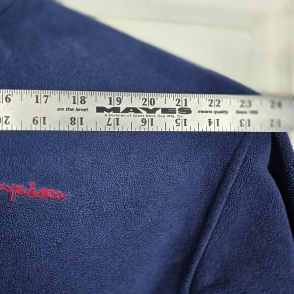 Champion 1/2 Snap‎ Pullover Fleece Jacket Medium Men's Blue Red Long Sleeve - Picture 5 of 10